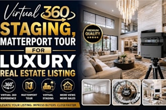 conduct virtual 360 staging, renovation and matterport tour for luxury listing