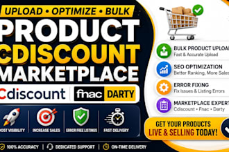 upload optimize csv bulk product cdiscount marketplace listing fix errors