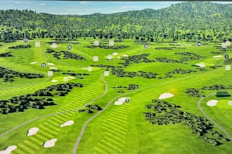 do 3d golf course design, golf resort design, terrain modeling, golf club design