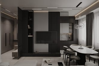 create realistic 3d living room and interior rendering