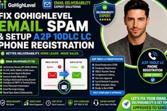 fix gohighlevel email spam and setup a2p 10dlc lc phone registration
