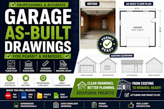 create garage conversion as built drawings for permit and remodel
