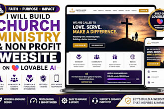 build church website, ministry website, nonprofit donation website on lovable