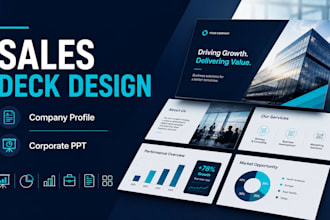 design executive sales deck, company profile corporate powerpoint presentation