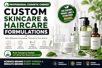 formulate custom skincare and haircare products as a cosmetic chemist