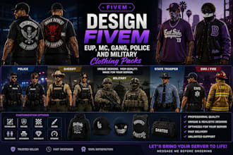 design fivem eup mc gang police and military clothing packs