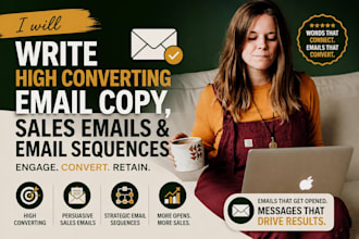 write high converting email copy sales emails and email sequences