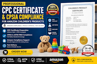 prepare CPC certificate cpsia compliance documents for amazon childrens product