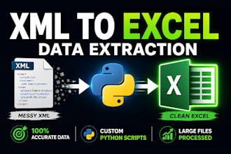 extract, clean and convert XML data to excel
