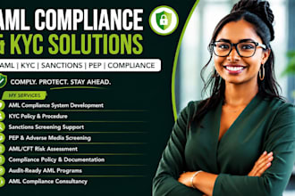 develop aml cft compliance programs, kyc, sanctions, and pep screening