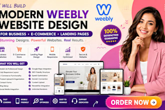 build modern weebly website design for business ecommerce landing page website