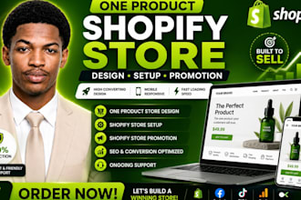 one product shopify store design shopify store setup shopify store promotion