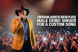 write and produce a custom country male vocal song with gritty acoustic guitars