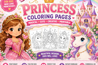 create custom printable princess coloring pages for kids
