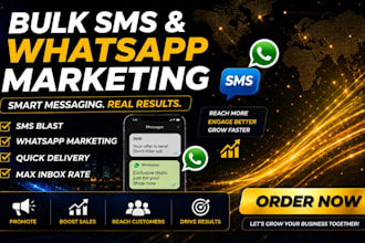 create bulk SMS marketing, SMS blast and bulk whatsapp marketing campaign