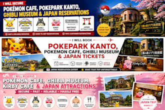 reserve pokémon cafe, ghibli museum, kirby cafe and japan attractions