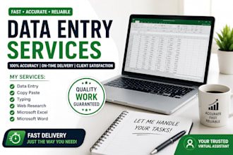 do accurate data entry, copy paste, typing and web research