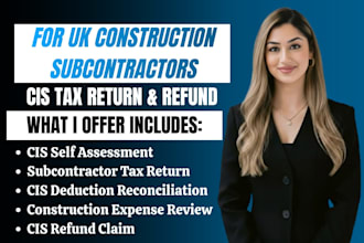 file UK cis subcontractor tax return self assessment and claim cis tax refund