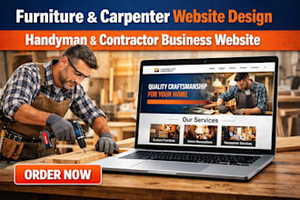 setup furniture carpenter handyman woodworking construction contractor website