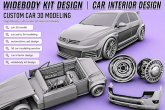 design custom widebody kit body kit bumper spoiler aero parts for 3d printing
