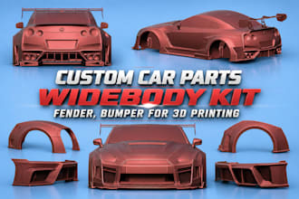 3d car model car interior widebody kit bumper car parts stl file for 3d printing