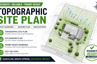 create a topographic site plan, topographic survey drawings, site grading plan