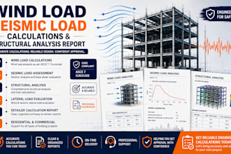 prepare wind load, seismic load calculations and structural analysis report