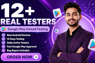 provide 12 testers or 20 testers for google play closed testing