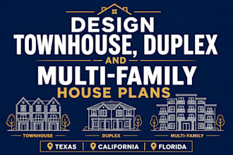 design townhouse duplex and multi family house plans texas, california, florida