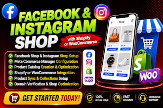 set up facebook shop catalog instagram shop with shopify or woocommerce