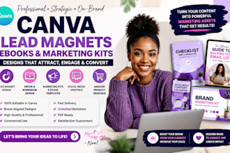 create canva lead magnets, ebook designs and branded marketing materials