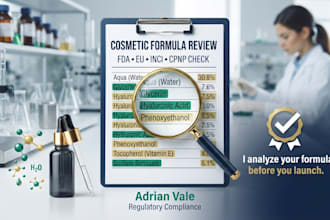 review cosmetic ingredients for fda, eu, cpnp, and inci compliance and safety