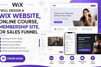 design a wix website online course membership site or sales funnel