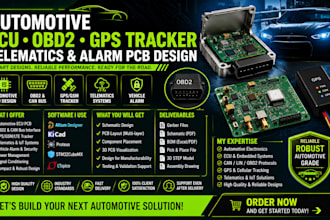 design automotive ecu pcb enclosure obd2 bus gps tracker and telematics alarm