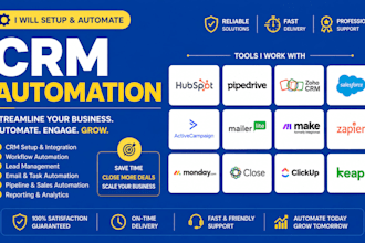 setup crm automation, zapier, hubspot, zoho, migrate website