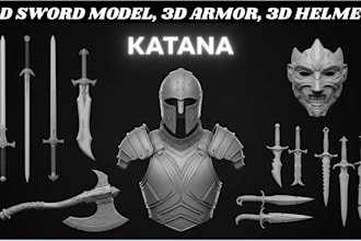 create 3d mask 3d helmet, anime mask 3d cosplay armor stl for 3d printing