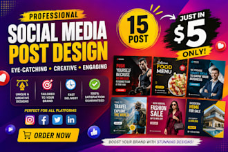 design modern social media graphics for your brand