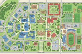 design campus wayfinding, hiking trail, university and event maps