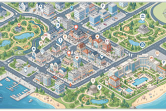 do illustrated maps for tourist, hospitality, and business location