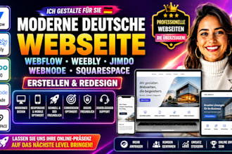 redesign modern german webflow, weebly, jimdo webnode squarespace website design