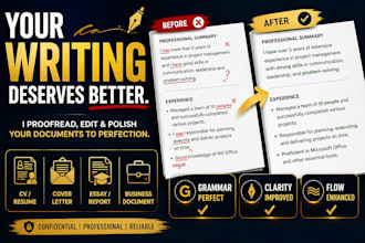 proofread, edit,  format your resume, cv, academic paper, thesis, dissertation