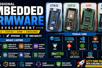 develop embedded firmware for stm32 esp32 arm and arduino
