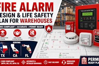 tx ca fl fire protection fire alarm  life safety plan for warehouses
