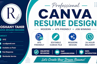 design a professional canva resume or CV
