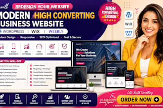 design high converting modern business wordpress wix squarespace weebly website