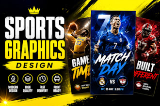 design professional sports graphics, football poster and sports flyer matchday