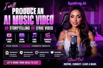 produce an ai music video or storytelling or lyric video