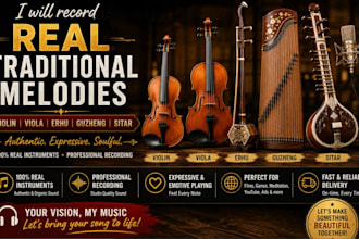 record professional mandolin, fiddle, harmonica,flute, and trumpet for your song
