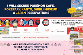 secure pokémon cafe, pokepark kanto, ghibli museum and japan reservations
