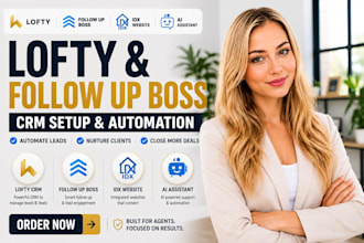 set up and customize lofty CRM, idx website, ai VA and automation